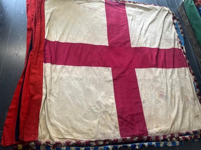 Lot 175 - A SILK ST. GEORGE'S FLAG PRESENTED TO THE WORSHIPFUL COMPANY OF SHIPWRIGHTS, 19TH CENTURY
