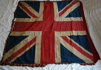 Lot 176 - A SILK UNION FLAG PRESENTED TO THE WORSHIPFUL COMPANY OF SHIPWRIGHTS, 19TH CENTURY