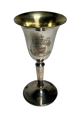 Lot 178 - A SILVER GOBLET FOR THE WORSHIPFUL COMPANY OF SHIPWRIGHTS, LONDON, 1969