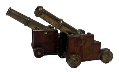 Lot 38 - TWO DECORATIVE MODEL CANNONS, 20TH CENTURY