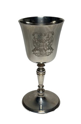 Lot 145 - A MODERN SILVER GOBLET FOR THE WORSHIPFUL COMPANY OF SHIPWRIGHTS
