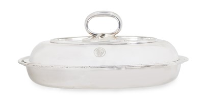 Lot 57 - A 20TH CENTURY SILVER PLATED ENTRÉE DISH FOR THE ALLEN LINE