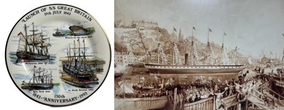 Lot 49 - A COMMEMORATIVE PLATE FOR THE LAUNCH OF BRUNEL'S S.S. 'GREAT BRITAIN'