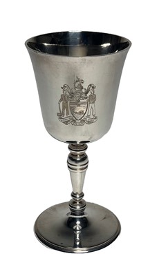 Lot 148 - A MODERN SILVER GOBLET FOR THE WORSHIPFUL COMPANY OF SHIPWRIGHTS