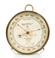 Lot 107 - AN ANEROID BAROMETER FORM H.M. SUBMARINE THAMES, CIRCA 1939 AND H.M. SUBMARINE OSWALD, 1940