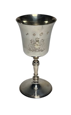 Lot 149 - A MODERN SILVER GOBLET FOR THE WORSHIPFUL COMPANY OF SHIPWRIGHTS