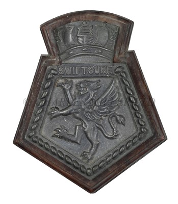 Lot 270 - A SHIP'S BADGE FOR H.M.S LIGHT CRUISER SWIFTSURE, 1944