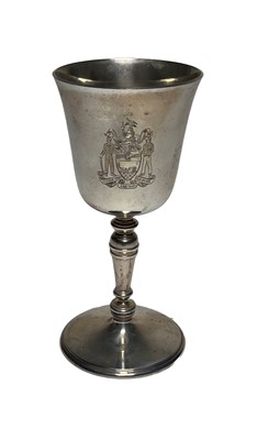 Lot 143 - A MODERN SILVER GOBLET FOR THE WORSHIPFUL COMPANY OF SHIPWRIGHTS
