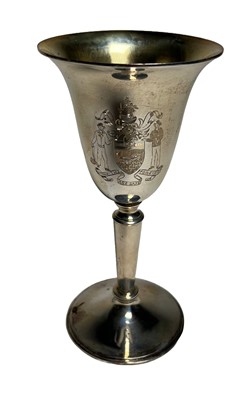 Lot 180 - A SILVER GOBLET FOR THE WORSHIPFUL COMPANY OF SHIPWRIGHTS, LONDON, 1969