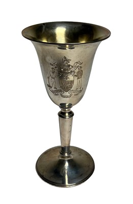 Lot 181 - A SILVER GOBLET FOR THE WORSHIPFUL COMPANY OF SHIPWRIGHTS, LONDON, 1969