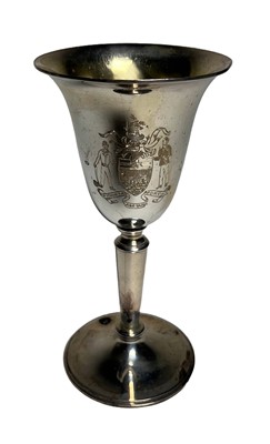 Lot 182 - A SILVER GOBLET FOR THE WORSHIPFUL COMPANY OF SHIPWRIGHTS, LONDON, 1969