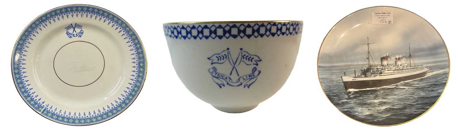 Lot 156 - A STRICK LINE SOUP BOWL AND SIDE PLATE, 20TH CENTURY