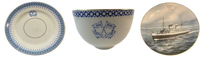 Lot 156 - A STRICK LINE SOUP BOWL AND SIDE PLATE, 20TH CENTURY
