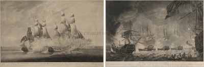 Lot 163 - TWO 18TH CENTURY AQUATINTS OF ACTIONS DURING THE FRENCH REVOLUTIONARY WARS