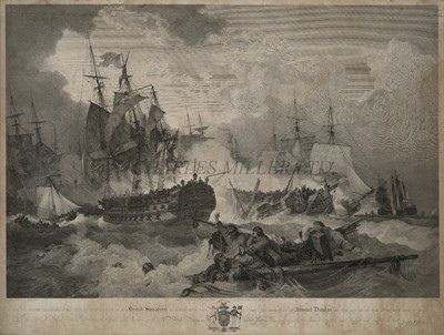 Lot 164 - A 19TH CENTURY ENGRAVING OF THE BATTLE OF CAMPERDOWN