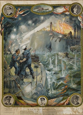 Lot 4 - A POSTER COMMEMORATING THE BRITISH NAVAL EXPLOIT AT ZEEBRUGGE, 1918