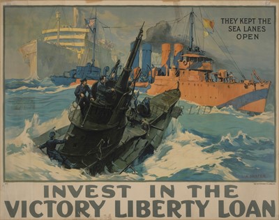 Lot 280 - A UNITED STATES NAVAL PROPAGANDA POSTER, 1919