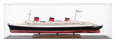 Lot 126 - A TRAVEL AGENT-STYLE MODEL OF THE FRENCH LINER NORMANDIE [1936]