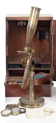 Lot 357 - A CARY-GOULD TYPE MONOCULAR MICROSCOPE BY ROBERT BATE, LONDON, CIRCA 1830