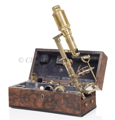 Lot 351 - A RARE CUFF-TYPE CHEST MICROSCOPE BY NAIRNE & BLUNT, LONDON, CIRCA 1780