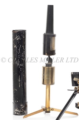 Lot 354 - A RARE PORTABLE MICROSCOPE LAMP BY SWIFT & SON, LONDON, CIRCA 1870