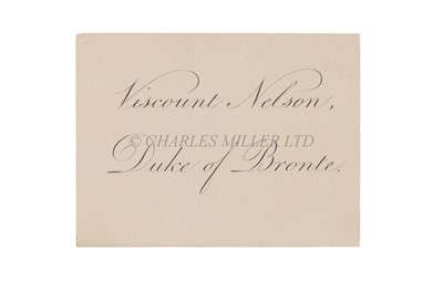 Lot 182 - LORD NELSON'S VISITING CARD, 1800-1805