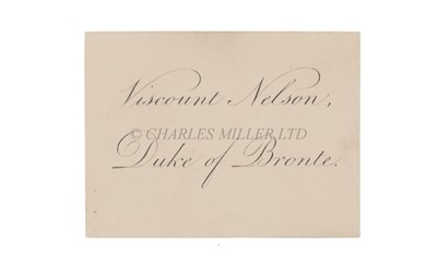 Lot 181 - LORD NELSON'S VISITING CARD, 1800-1805
