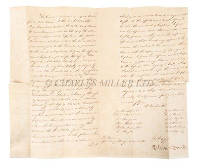 Lot 184 - COURTS MARTIAL FOR CAPTAIN LE GROS WITH COMMENTS FROM NELSON, 1804