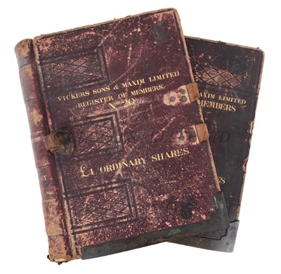 Lot 238 - TWO LARGE VICKERS, SONS & MAXIM COMPANY SHAREHOLDER LEDGERS