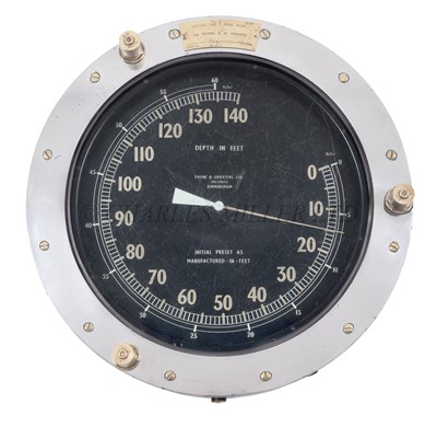 Lot 257 - A SUBMARINE DEPTH GAUGE, BELIEVED TO BE FROM A 'P'-CLASS SUBMARINE, CIRCA 1960