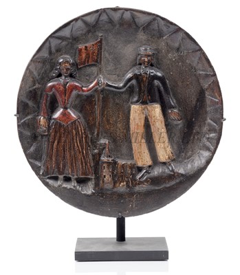 Lot 41 - A SAILOR-MADE TREEN ROUNDEL, CIRCA 1840