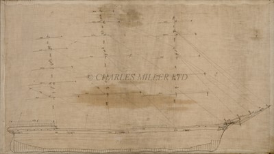 Lot 25 - A MASTING AND SPAR PLAN FOR THE S.V. 'WASDALE', 1881