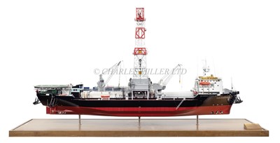 Lot 147 - A 1:100 SCALE BOARDROOM MODEL OF THE PELICAN-CLASS DYNAMICALLY POSITIONED DRILL SHIP 'POLLY BRISTOL', BUILT FOR K.C.A. OFFSHORE DRILLING LTD, LONDON, 1981