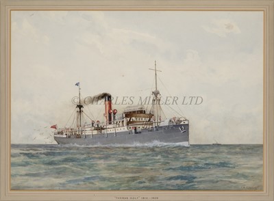 Lot 113 - SYDNEY A. GAMMELL (BRITISH, 19TH-20TH CENTURY) The John Holt & Co. Ltd screw steamer 'Thomas Holt'