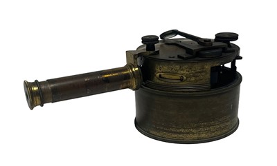 Lot 34 - A 19TH CENTURY LACQUERED BRASS DRUM SEXTANT BY ELLIOTT BROTHERS, 56 STRAND, LONDON