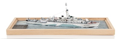 Lot 283 - A FINELY DETAILED 1:192 SCALE WATERLINE MODEL OF THE ANTI-SUBMARINE 'LOCH'-CLASS FRIGATE H.M.S. 'LOCH FADA', AS DEPICTED IN 1944/45