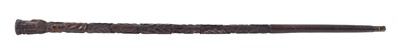 Lot 100 - A WALKING STICK CARVED FROM THE TIMBER RECOVERED FROM THE WRECK OF THE 'ROYAL CHARTER' [1859]