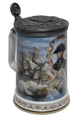Lot 17 - A TANKARD COMMEMORATING THE NATIONAL MARITIME MUSEUM'S 50TH ANNIVERSARY, BY ROYAL WORCESTER, 1987