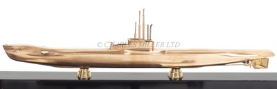 Lot 250 - AN ENGINEER'S BRASS PRESENTATION MODEL FOR AN AMPHION-CLASS SUBMARINE, CIRCA 1945