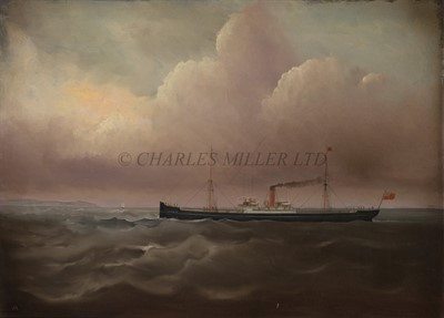 Lot 105 - BRITISH PIERHEAD SCHOOL, CIRCA 1890, The Monarch Line's S.S. 'Cirencester' underway