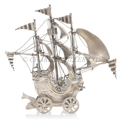 Lot 44 - A 19TH CENTURY GERMAN SILVER NEF