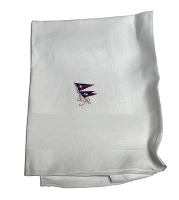Lot 22 - TWELVE NEW YORK YACHT CLUB LINEN NAPKINS FOR HUGH J. CHISHOLM, 20TH CENTURY