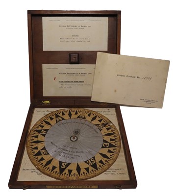 Lot 5 - A 10IN. SUPER-LIGHTWEIGHT COMPASS CARD BY KELVIN, BOTTOMLEY & BAIRD LTD, GLASGOW, CIRCA 1915