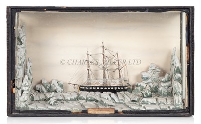 Lot 210 - A LATE 19TH CENTURY MODEL DIORAMA OF SIR JAMES CLARKE ROSS'S SHIP EREBUS OVERWINTERING IN THE ANTARCTIC ON HIS 1839-43 EXPEDITION