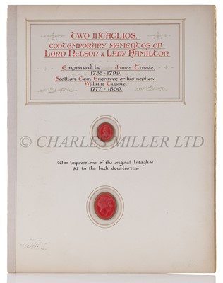 Lot 185 - TWO CAMEO WAX IMPRESSIONS DEPICTING LORD NELSON AND LADY HAMILTON, 19TH CENTURY