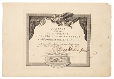 Lot 30 - A PROCESSION TICKET FOR NELSON'S FUNERAL