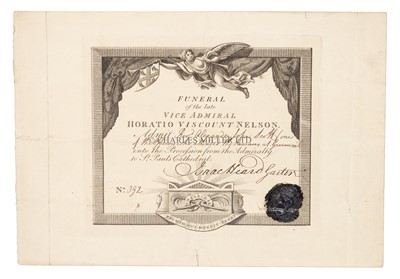 Lot 31 - THE FUNERAL PROCESSION TICKET OF NELSON’S CHAPLAIN