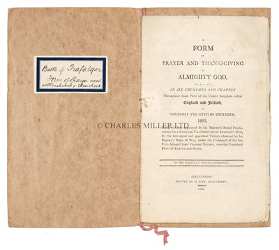 Lot 27 - THANKSGIVING PRAYERS AND SERMONS FOR NELSON BEFORE HIS FUNERAL