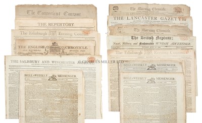 Lot 53 - A COLLECTION OF CONTEMPORARY NEWSPAPERS REPORTING TRAFALGAR AND NELSON’S FUNERAL