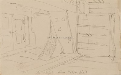 Lot 2 - ATTRIBUTED TO GEORGE CRUIKSHANK (BRITISH, 1792-1878) A study of the Orlop deck in H.M.S. 'Victory'